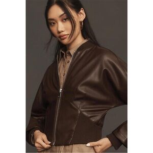 Brown Corset Bomber Jacket